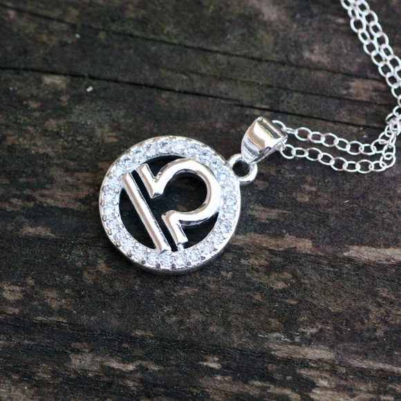 Libra Pendant Sterling Silver 925 , 14k White Gold Plated , October Zodiac - Picture 5 of 8